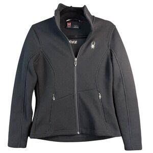 Spyder Core Sweater Jacket Womens Medium Black Full Zip Fleece Lined RN 64902